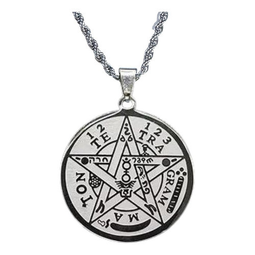Colar Pingente Tetragrammaton Pentagrama Salomão Wicca 60 cm