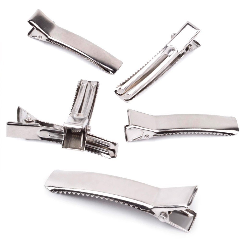 Bico de Pato Prata Reforçado 3,5cm 2 Garras Para Laços Cabelo - 200 Unidades em Oferta na Shopee