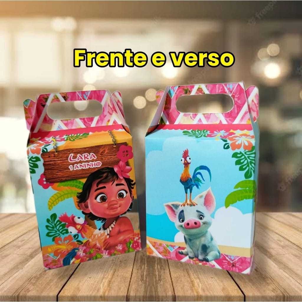 10 Caixinha Surpresa Personalizada Moana Baby