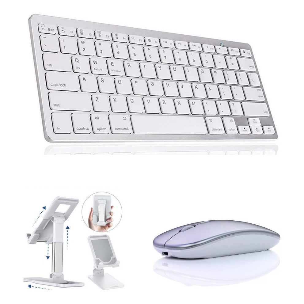 Teclado E Mouse Bluetooth + Suporte Para iPad Pro 12.9 M2