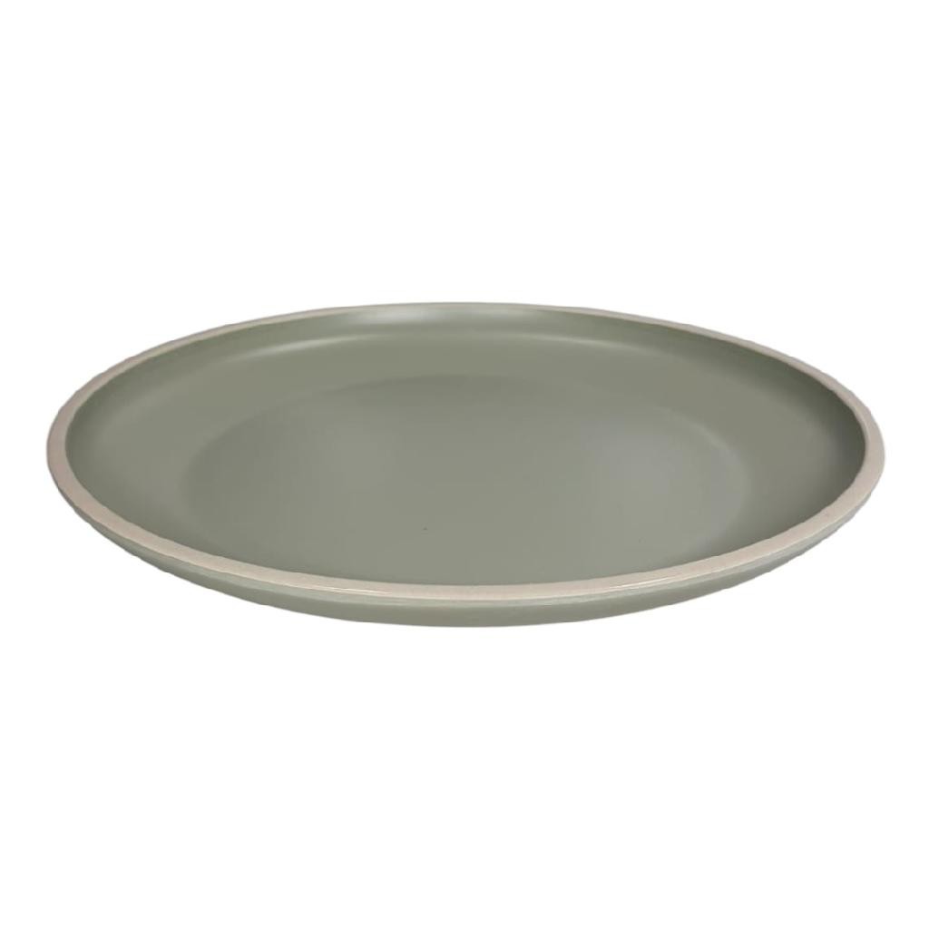 Prato Raso 27cm De Melamina Verde Para Natal Comemoração Família