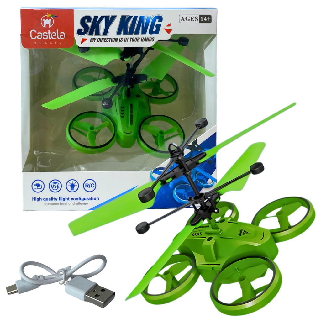 Mini Drone Voador Brinquedo Com Sensor de Mão Com Luz - Castela - Cameras & Drones