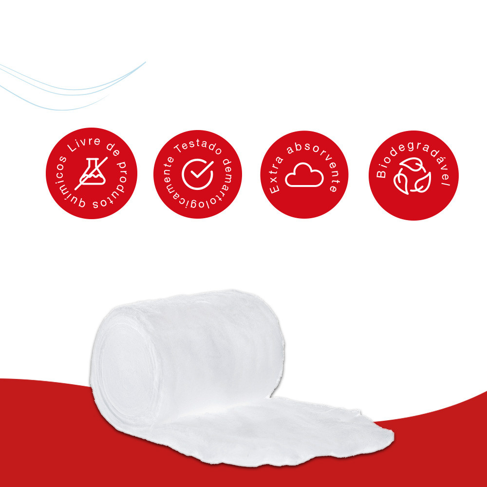 Detalhes do Algodão Hidrófilo Macio e Absorvente Rolo 500g Topz
