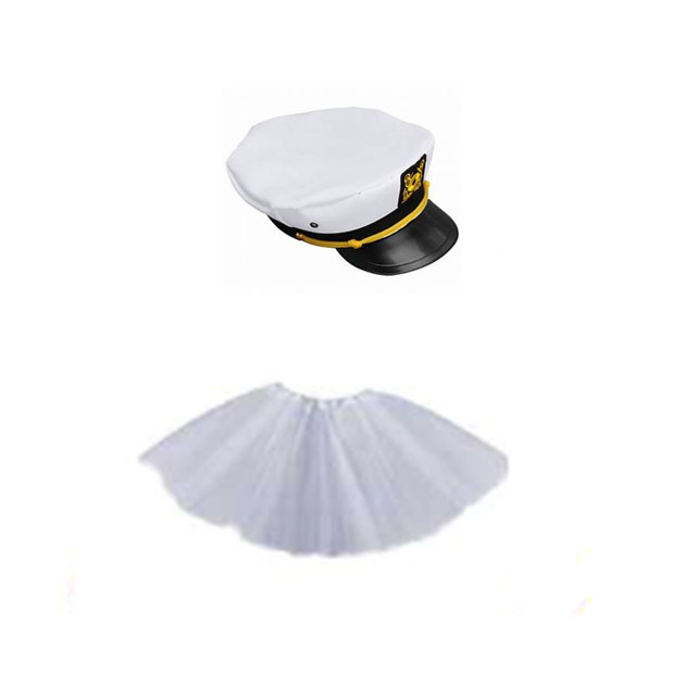 Fantasia de Marinheira Quepe e Saia Branca - 2 Peças