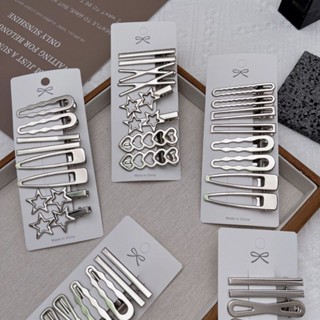 3/8 Pçs Prata Metal Estrela Amor Baseado Hairpin Feminino Estudante Acessórios De Cabelo Presente em Oferta na Shopee