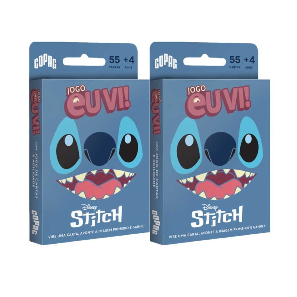 Kit 2 Jogo Carta Diversão Kids Eu Vi! Stitch Disney Copag em Oferta na Shopee