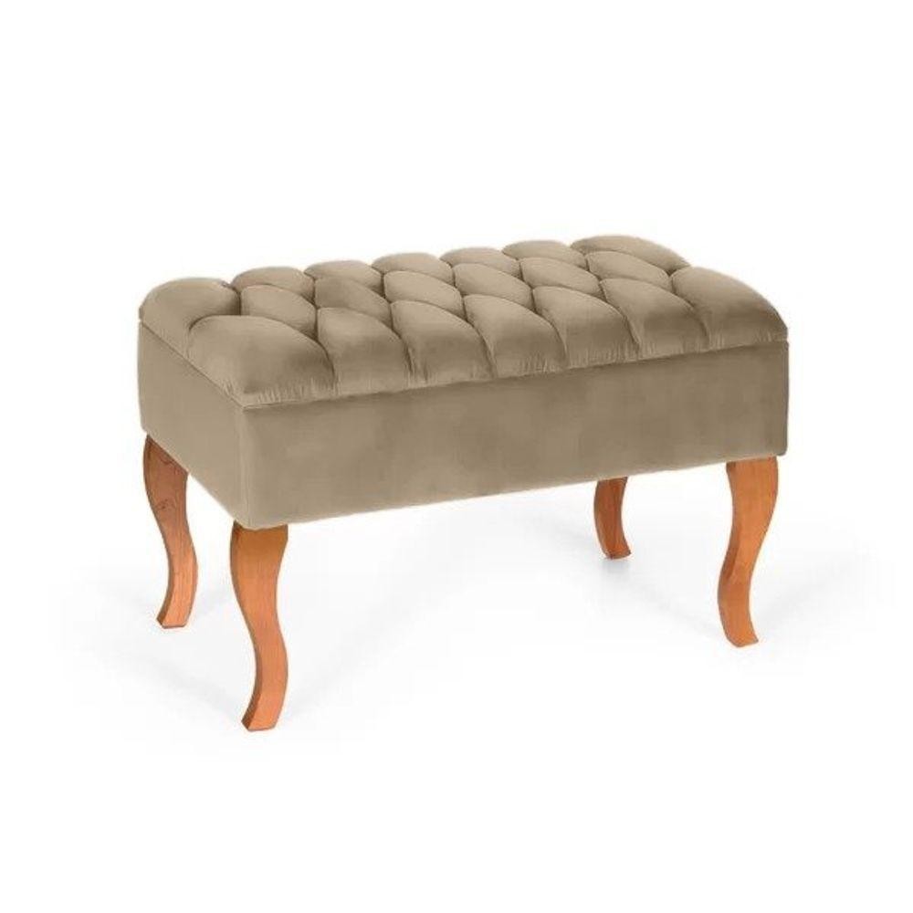 Puff Banqueta Soffia Decorativo Captonado Para Sala Ou Quarto Nude - Home & Living