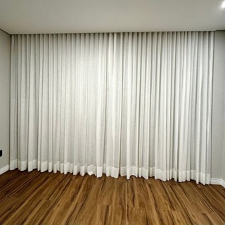 Cortina Trilho Suíço Duplo Gaze de Linho com Blackout 100% Vedação em tecido Luxo em Oferta na Shopee