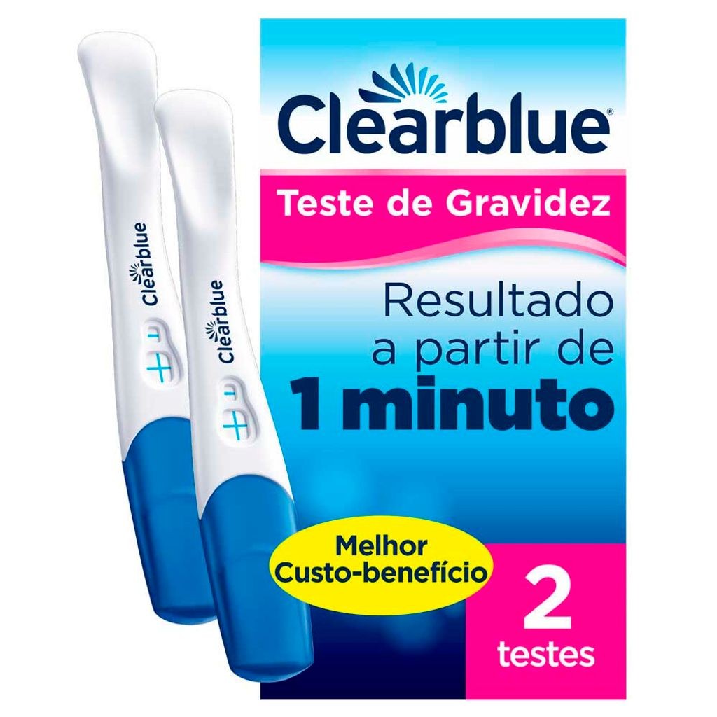 Teste de Gravidez Clearblue Detecção Rápida 2 Unidades em Oferta na Shopee