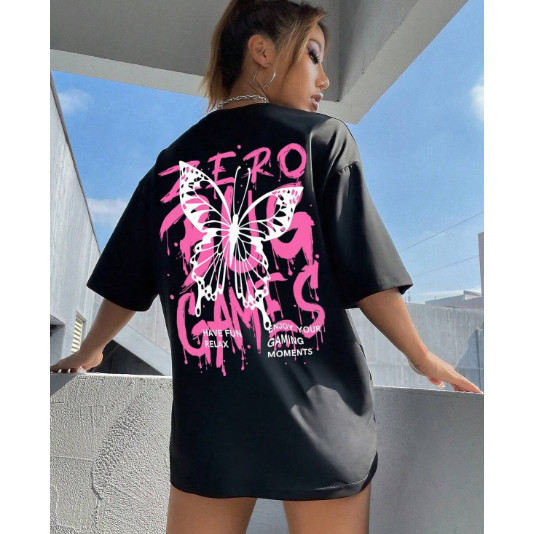Blusa Básica Camisa Oversized Butterfly Zero Bug Games Camiseta Estampada Lançamento