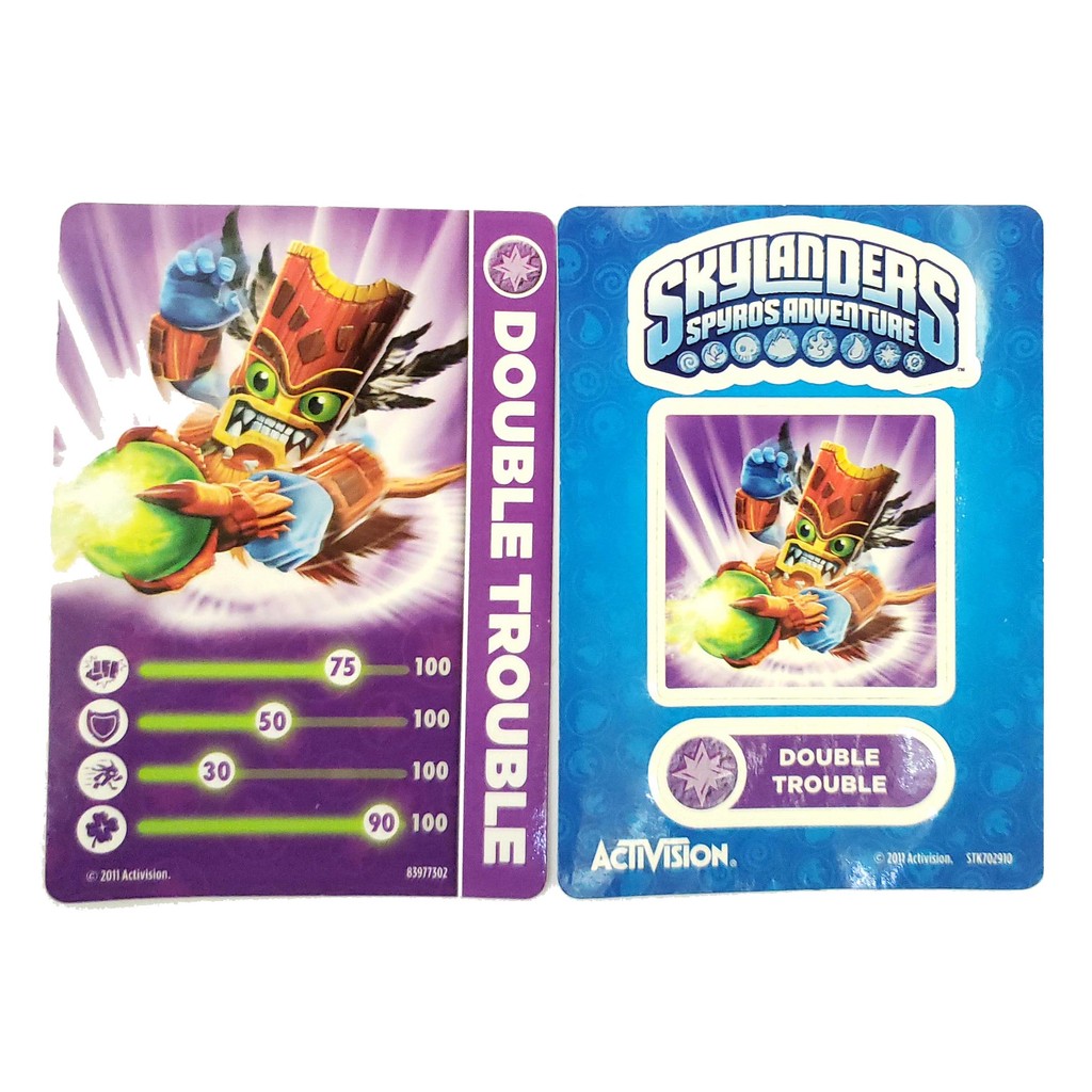 Card Adesivo Skylanders Spyros Adventures Double Trouble TCG