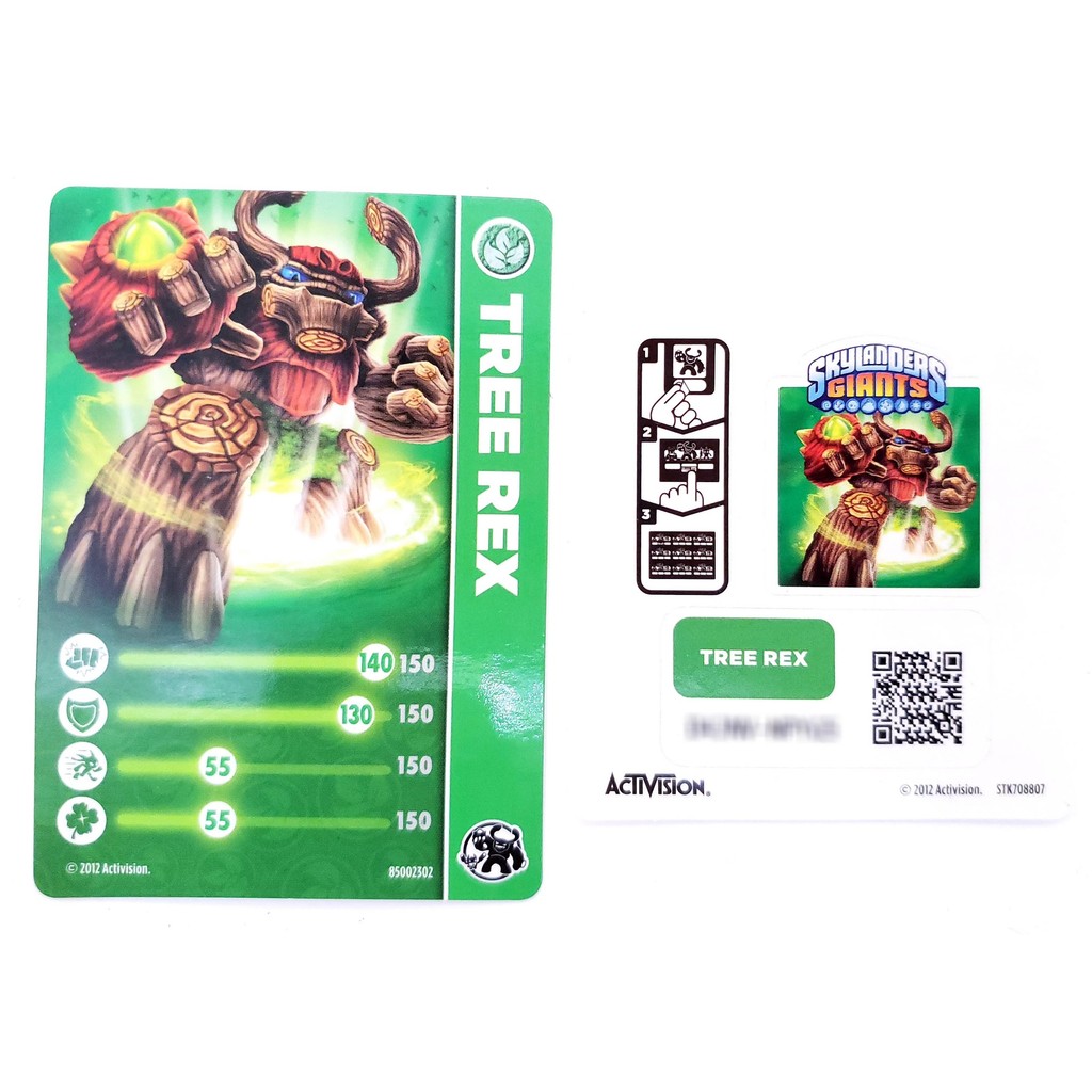 Card e Adesivo Skylanders Giants Tree Rex Colecionavel TCG