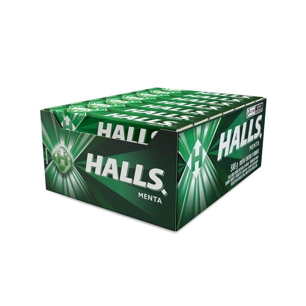 Bala Halls Menta 28g - Caixa com 21 unidades - Food & Beverages