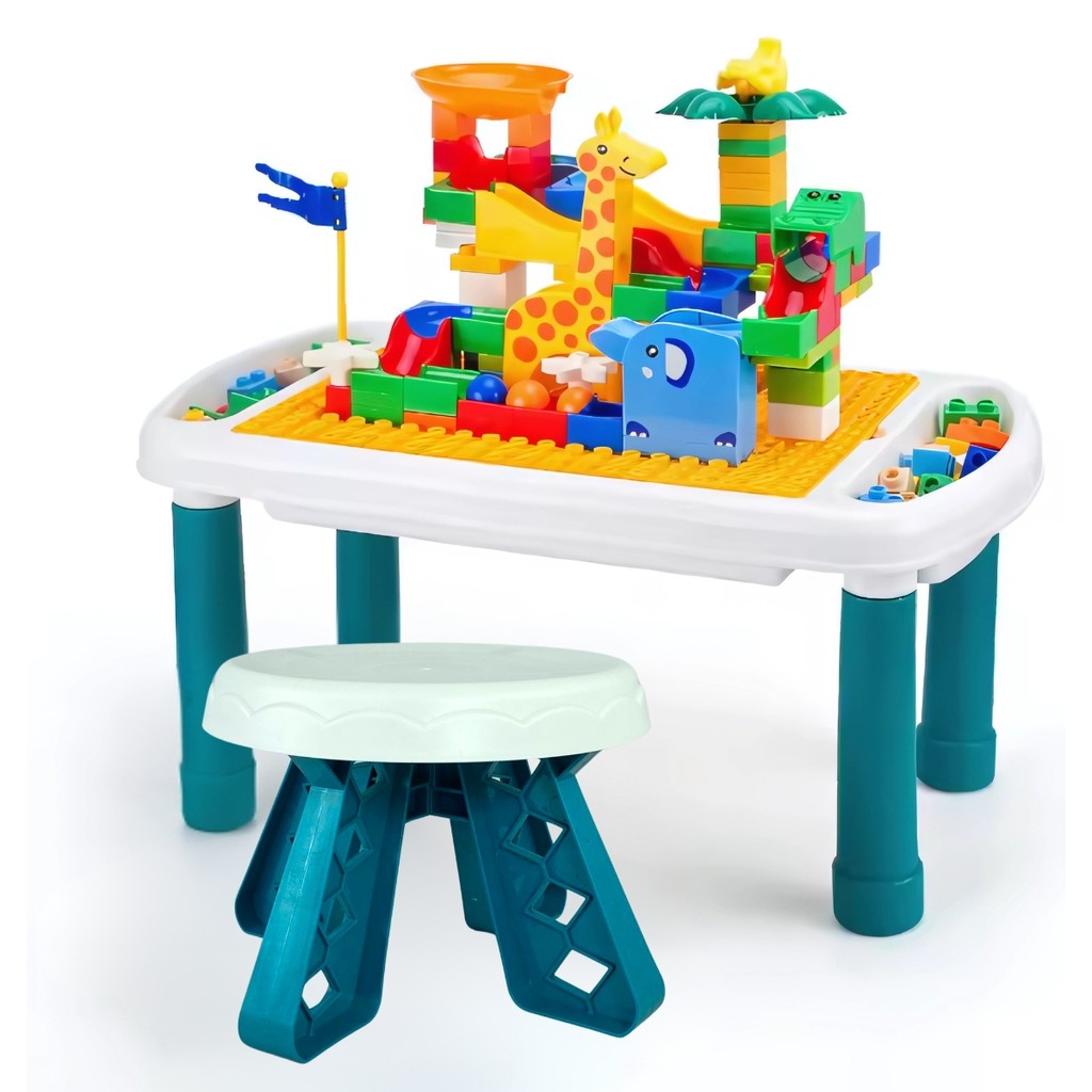 Mesinha com Cadeira e Blocos de Montar 81 Peças - Castela em Oferta na Shopee