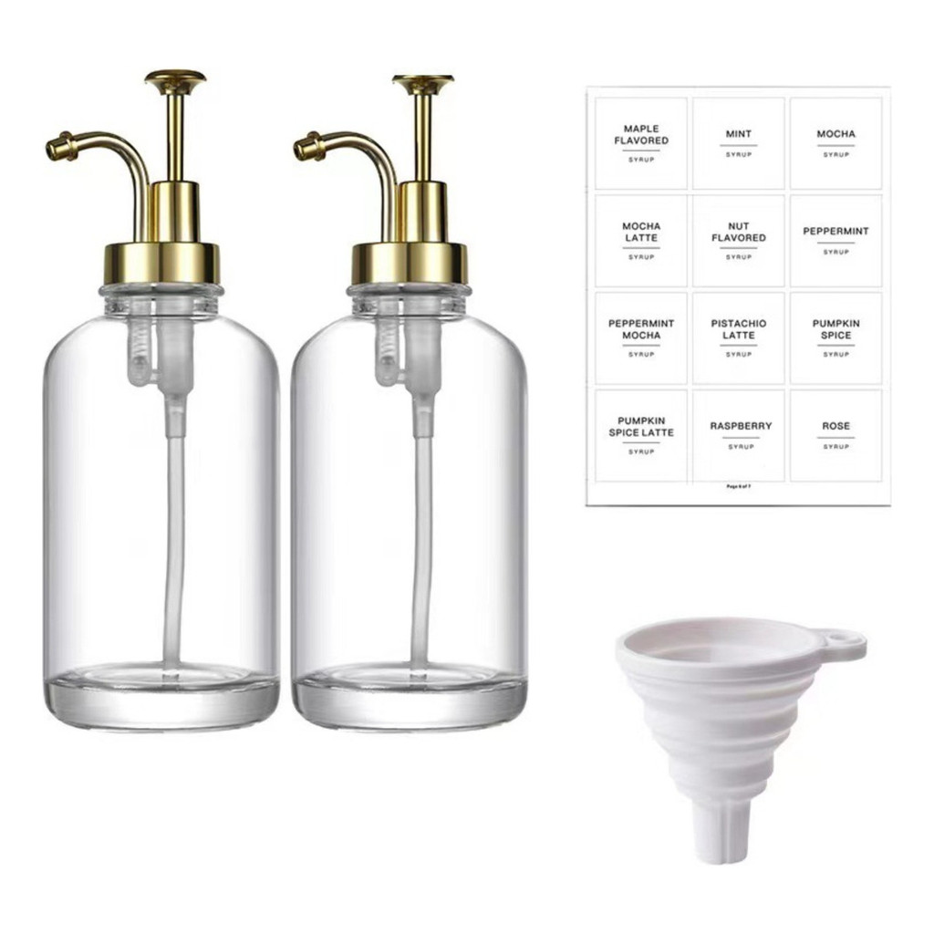 Frasco De Loção De 16 Onças Dispensador De Sabão Dispensador De Café Frasco Dispensador De Xarope De 500 Ml