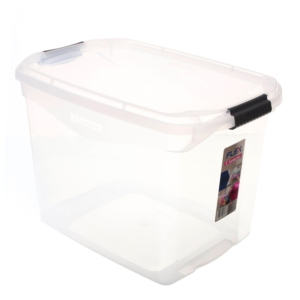 Caixa Organizadora Plástica Transparente 36L Flex Sanremo - Home & Living