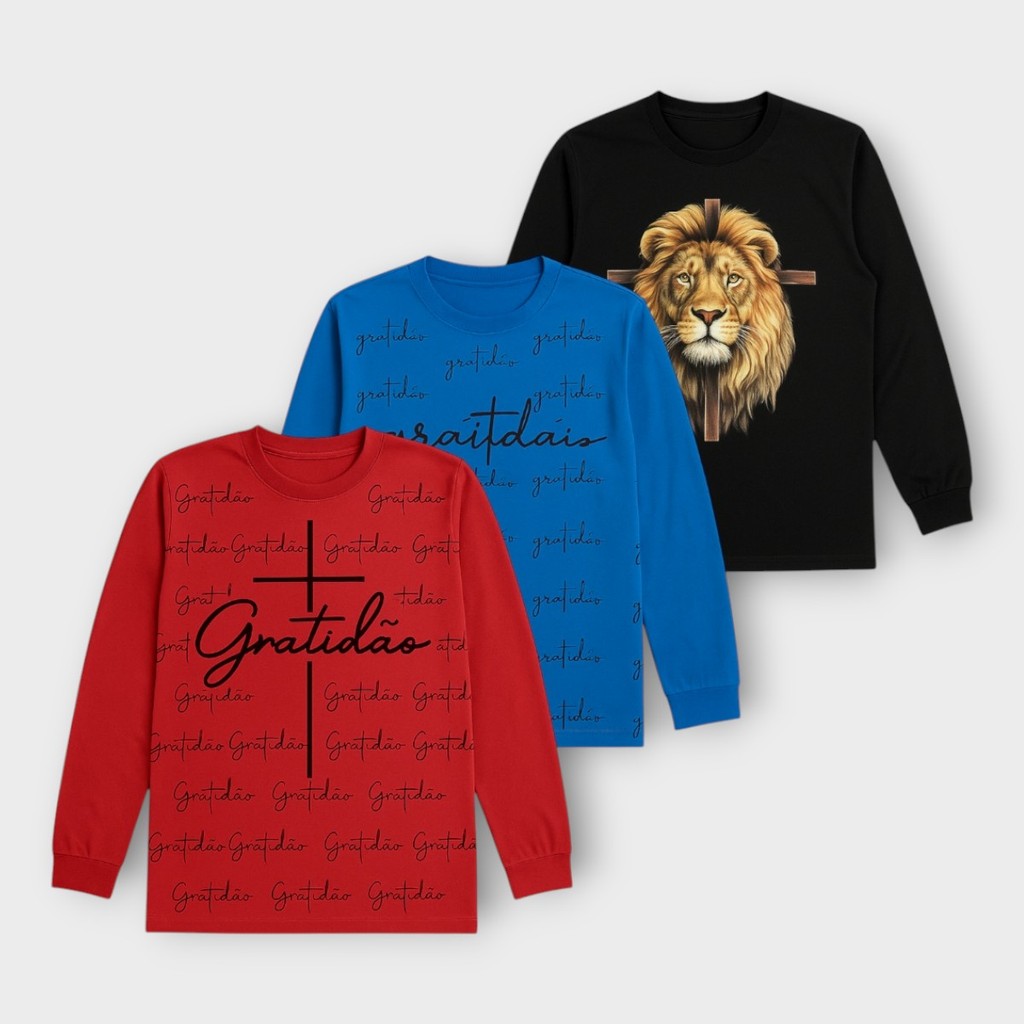 Pacote 3 Camisetas Cristãs Juvenis Meninas Com Estampas Bíblicas Louvor Amor De Deus Fé