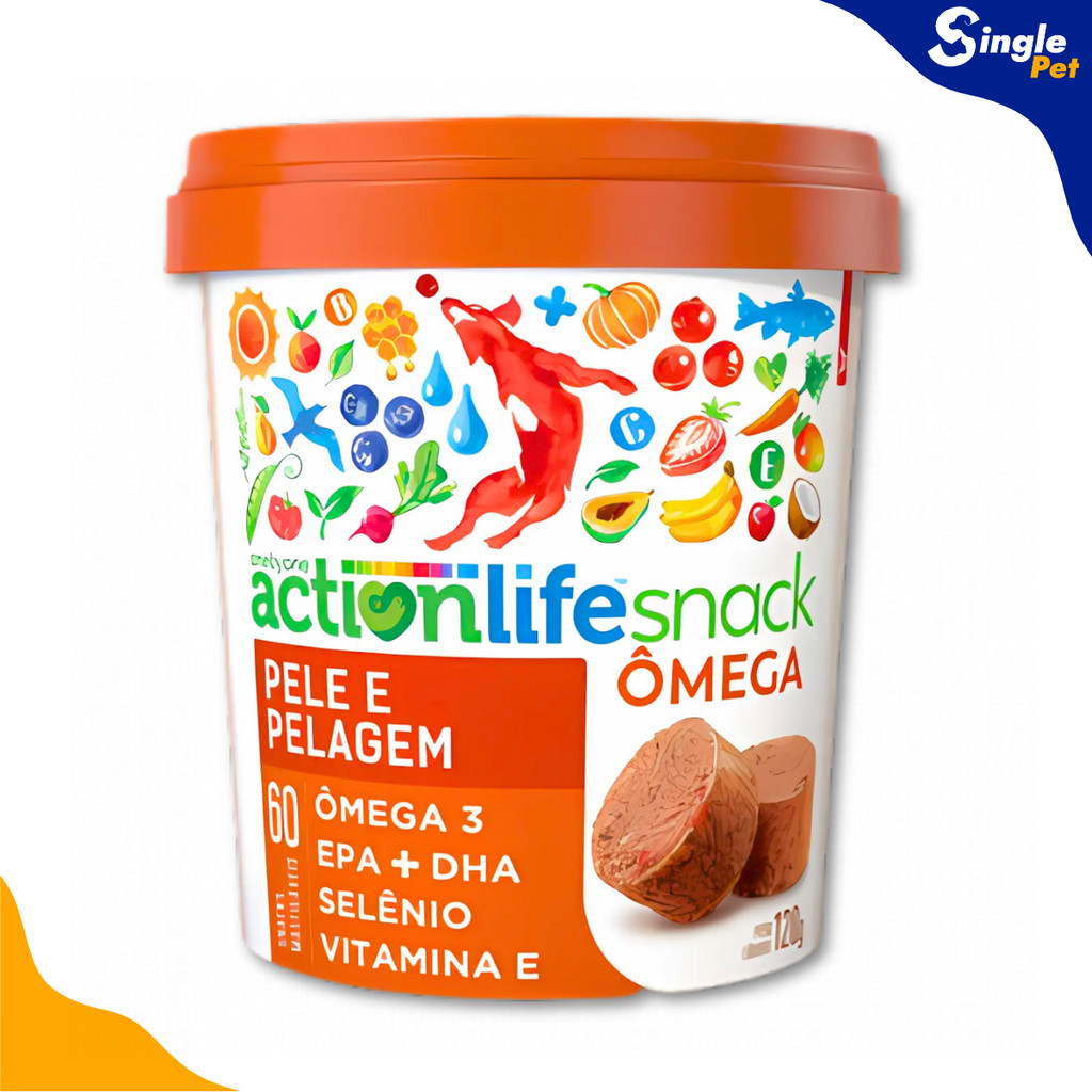 Spin Pet Actionlife Ômega 3 Pele e Pelagem para Cães Grandes e Pequenos 60 Unidades Onebyone - 120g