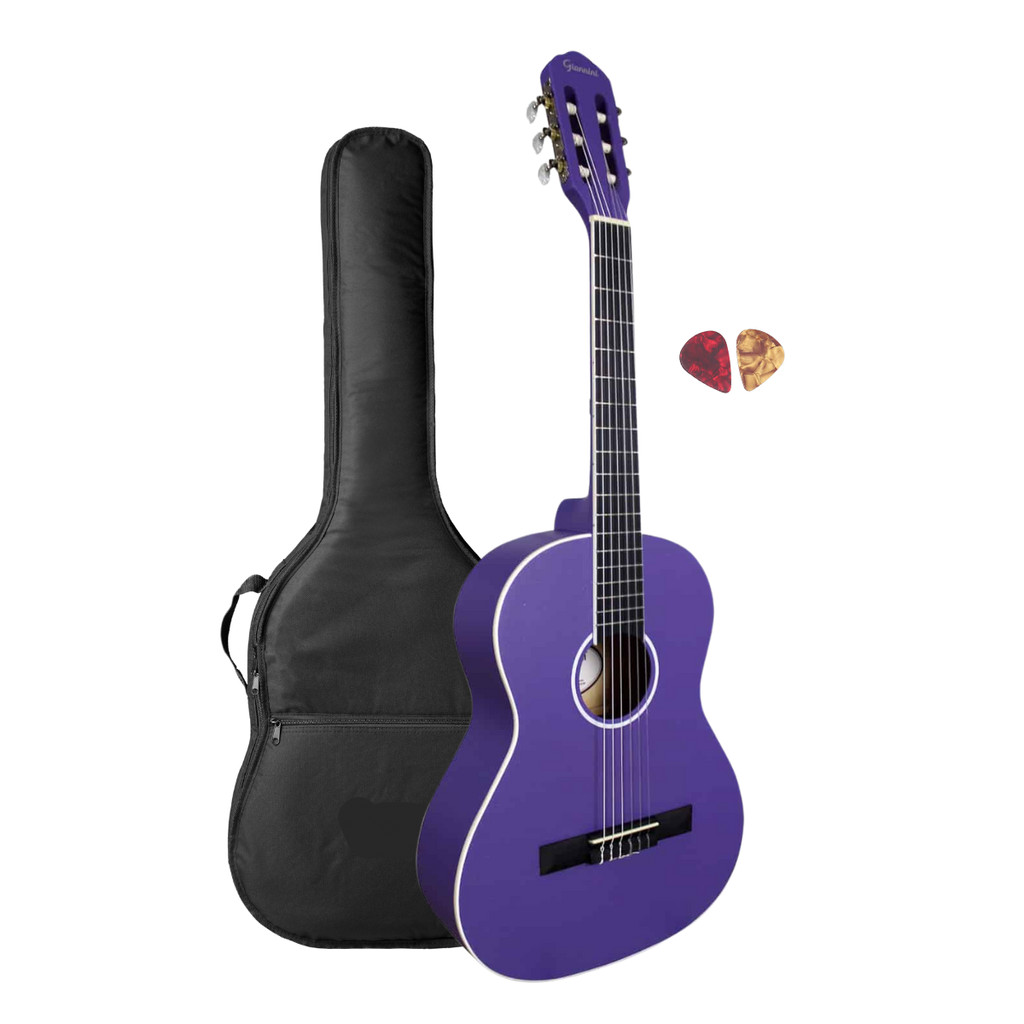 Violão Estudo Nylon Roxo Satin Giannini Start N14 PPS + Capa