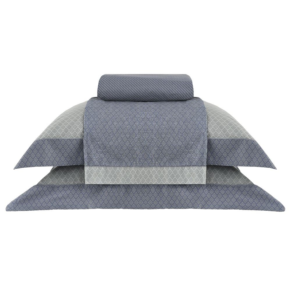 Jogo de Cama Queen Gran Percal 200 Fios Buddemeyer Gavin 100% Algodão Penteado Estampado 4 peças em Oferta na Shopee