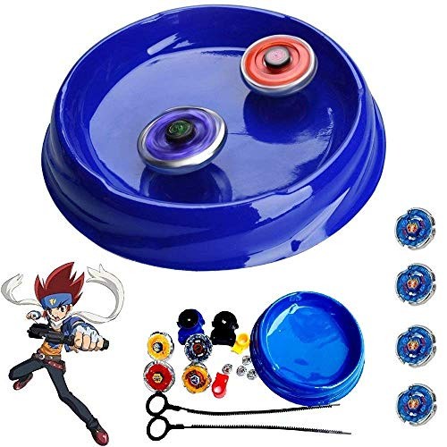 Brinquedo 4 Beyblade Com Metal Led + 2 Lançador + Arena,Com Led Super Rápida Pronta Para Batalha +Arena Clash de Combate