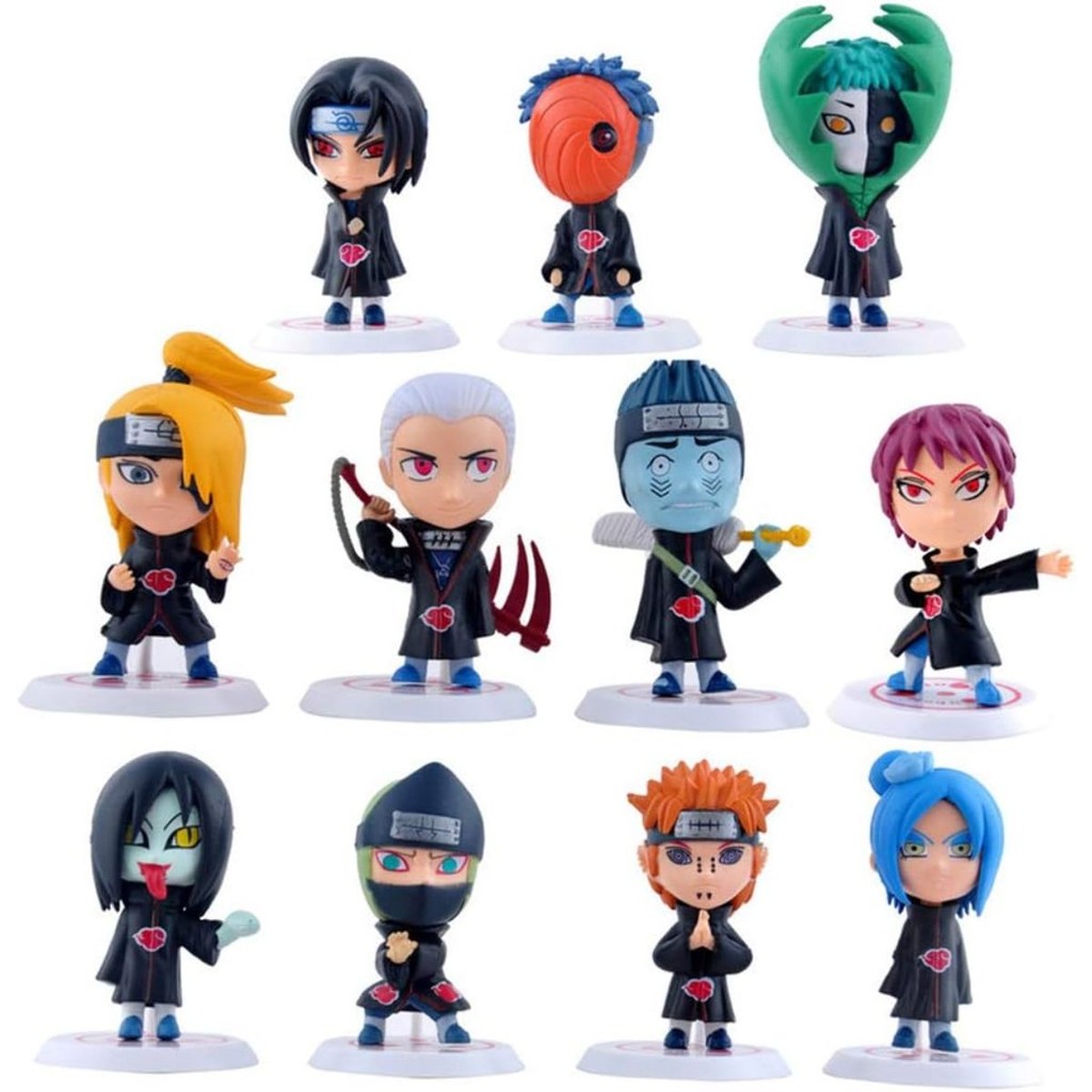 Action Figure Boneco Miniatura Colecionáveis do Anime Naruto Akatsuki Itachi Uchiha Tobi Zetsu Deidara Hidan Kisame Pain