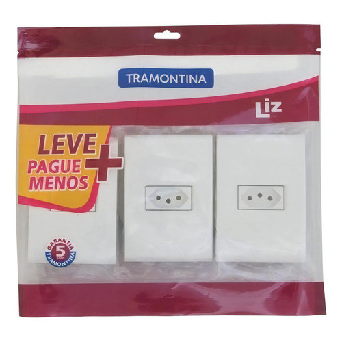 KIT 3 CJ 4X2 1 TOMADA 10A  TRAMONTINA LIZ em Oferta na Shopee