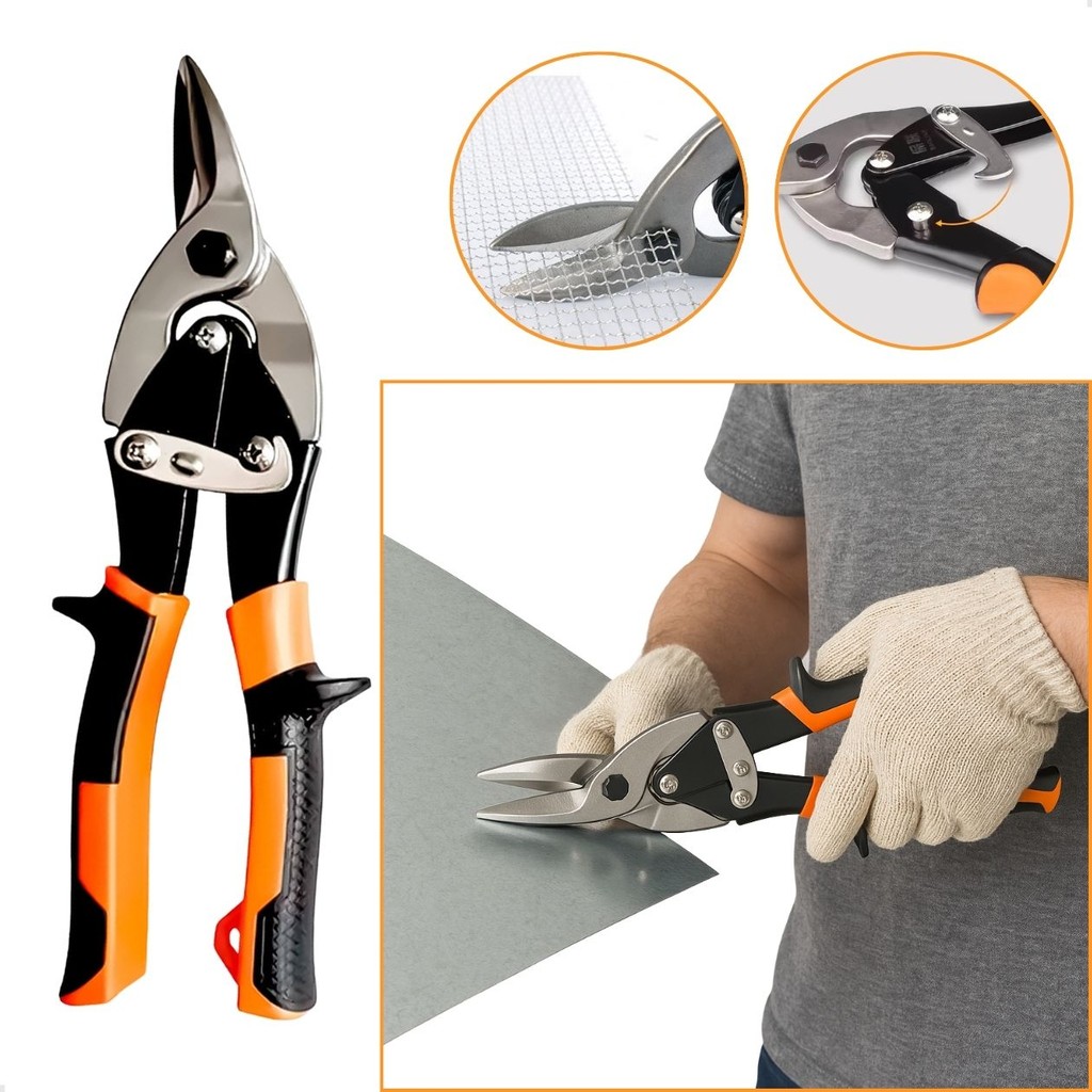Tesoura Manual de Corte Chapa Aviação Funileiro Drywall chapas metálicas metalúrgica Ferramenta