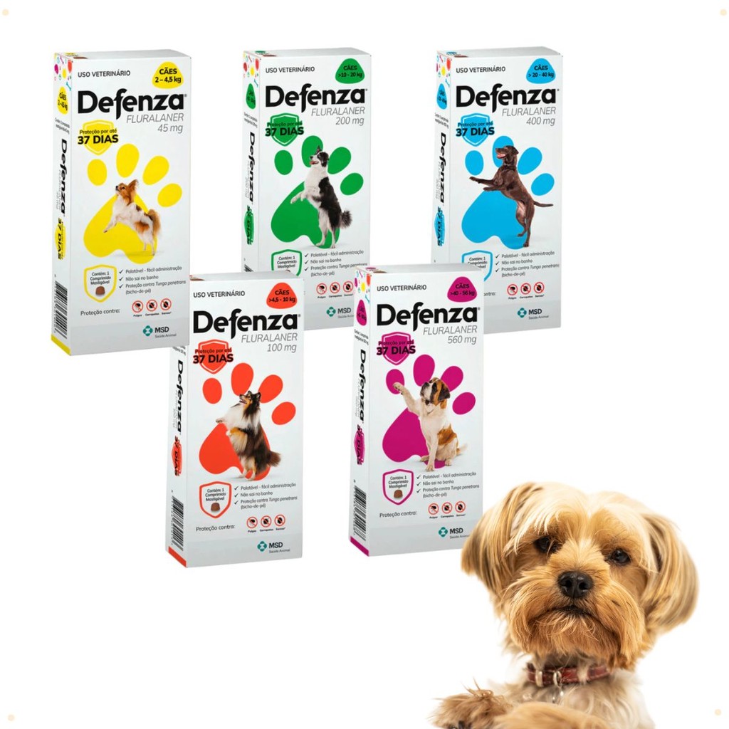 Antipulgas Defenza MSD Para Cães Contra Pulgas Carrapatos em Oferta na Shopee
