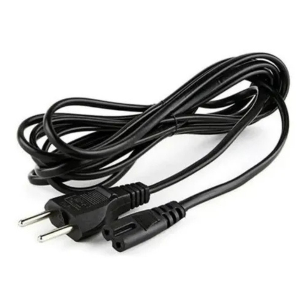 Cabo De Força Energia Bipolar para Video Gamer ps2 ps3 ps4 e TV Radio 1.2 Metros Cabo Grosso 2 Pinos