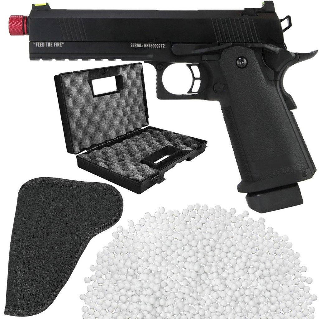 Pistola Airsoft GBB HI CAPA 5.1 Black Evil - TAG + Esferas 0,12g + Maleta + Coldre em Oferta na Shopee