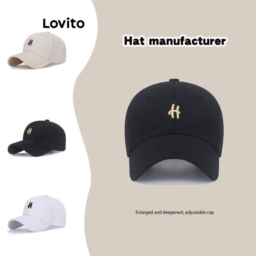 Lovito Chapéu Casual Bordado Com Letras Moda Coreana Chapéu Versátil Para Mulheres LFA22346