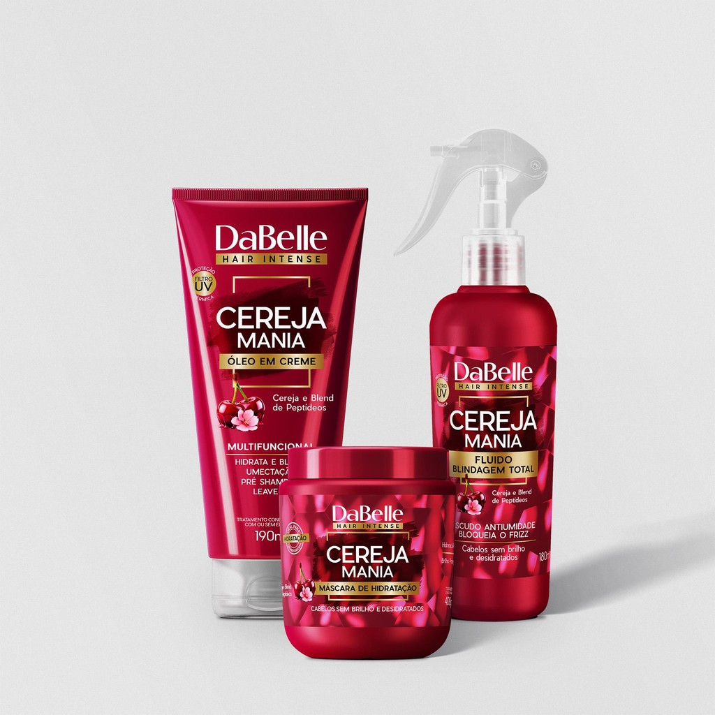 Kit Tratamento Intensivo e Proteção Total 3 Produtos Cereja Mania - DaBelle