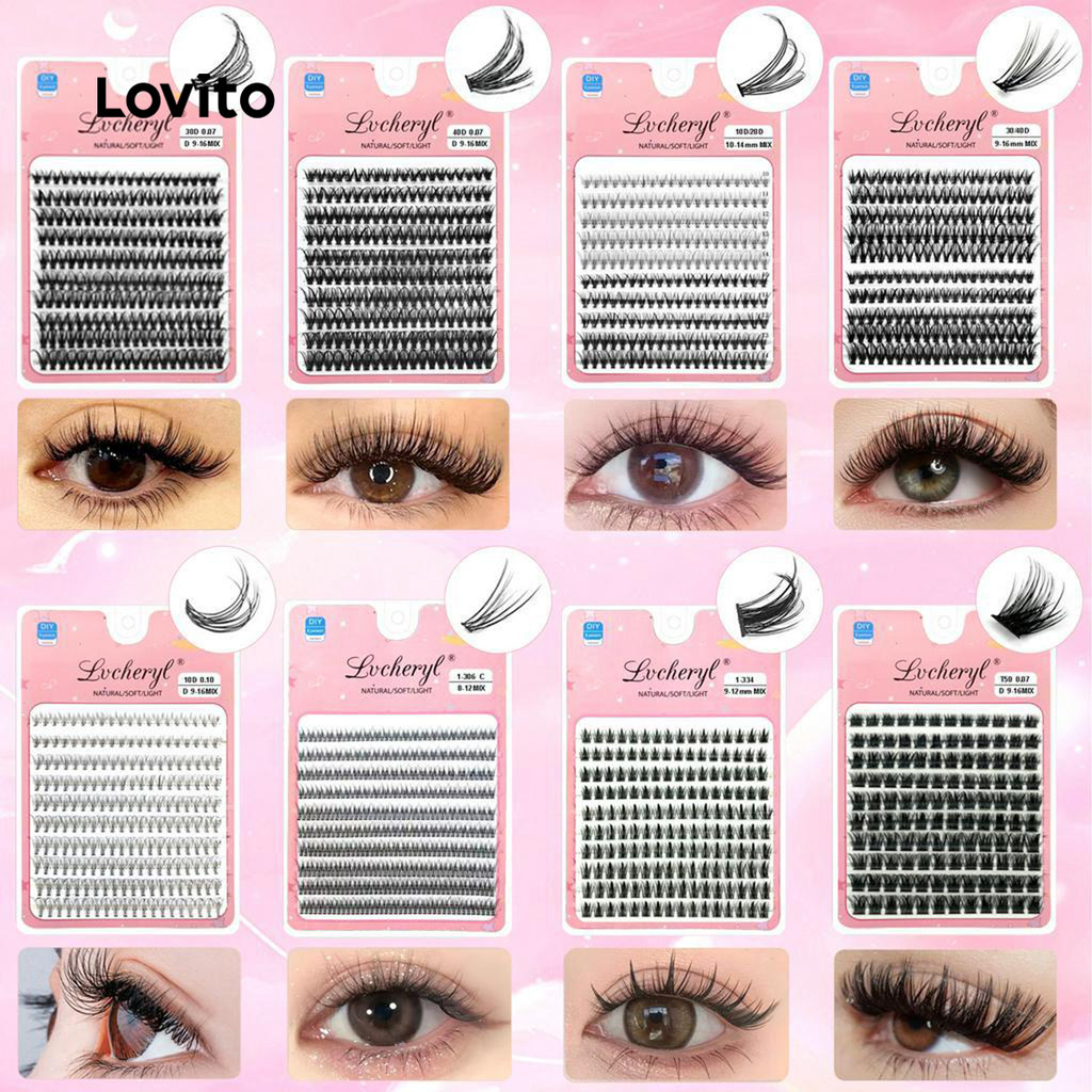 Lovito Conjunto De Cílios Lisos Casuais Extensões De Cílios Natureza Cílios Postiços Avançados Para Mulheres LCS09144 em Oferta na Shopee
