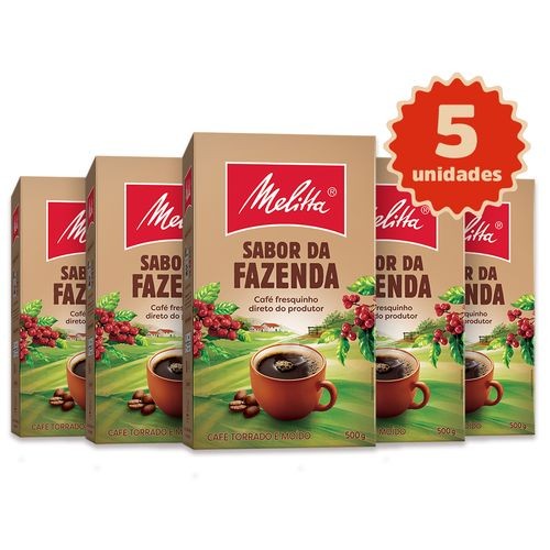 Kit Café Melitta Sabor da Fazenda - 5 Unidades 500g em Oferta na Shopee