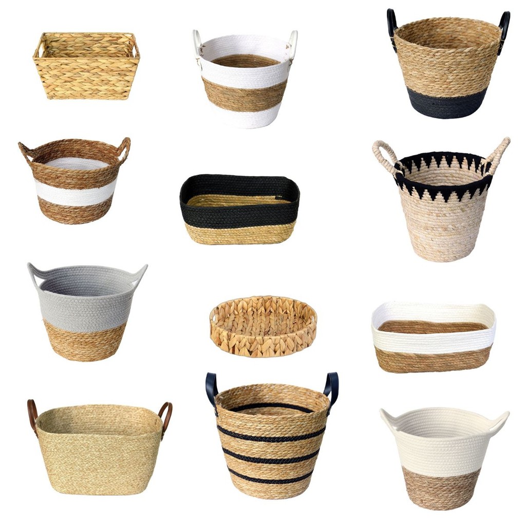 Cesto Organizador Multiuso Fibra Natural Paramount Vaso Cesta Palha Seagrass