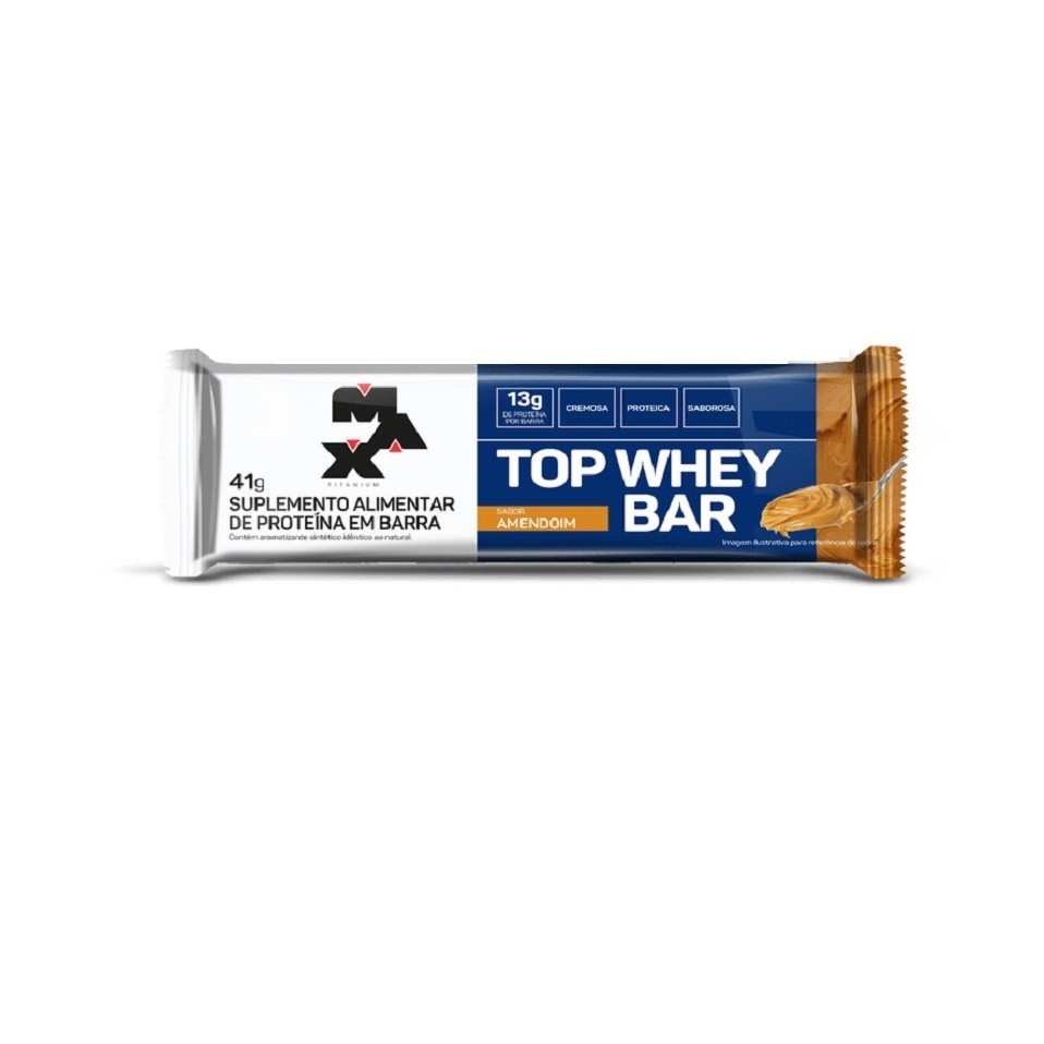 Top Whey Bar 41g Amendoim Max Titanium Max Titanium