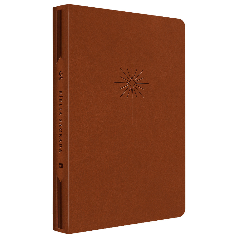 Bíblia Slim Filament | NVT | Letra Grande | Capa Couro Sintético Marrom em Oferta na Shopee