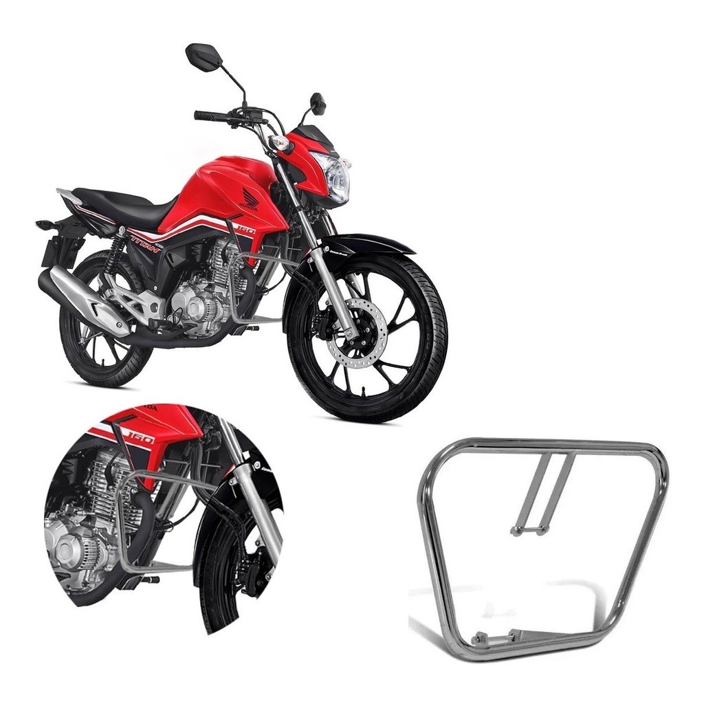 Protetor de Motor Carenagem Mata Cachorro Modelo Tradicional Honda Fan 160 Titan 160 2016 À 2019