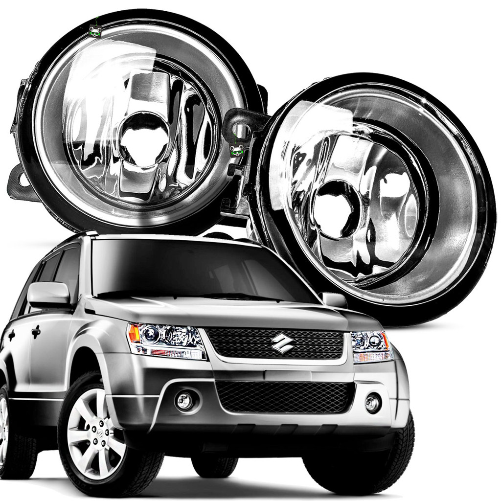 Par Farol Auxiliar Milha Lente Vidro Aro Prata Grand Vitara 2008 2009 2010 2011 2012 - Automobiles