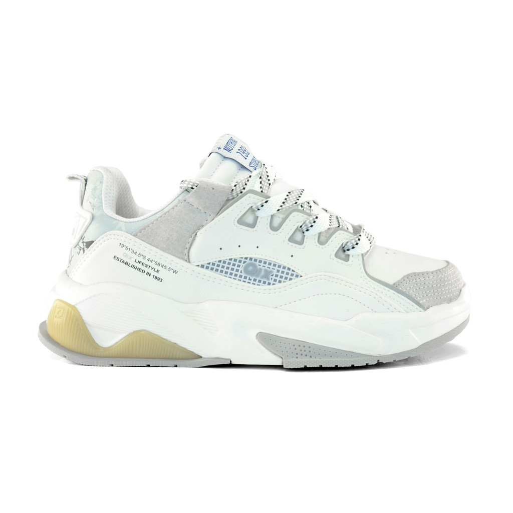 Tênis QIX Missy Feat Urban Confortavel Branco e Cinza Feminino em Oferta na Shopee