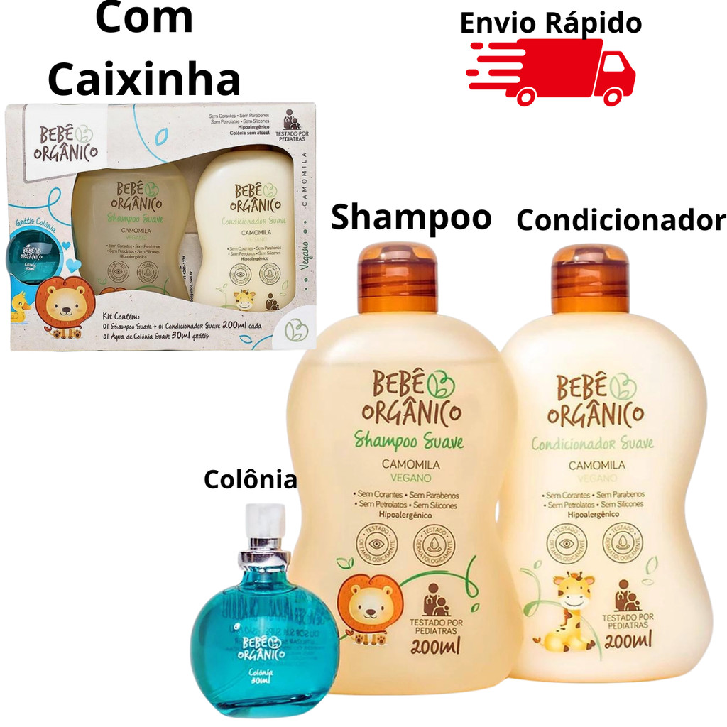 Kit com Caixinha Shampoo + Condicionador + Colônia - Recém Nascido - Bebê - Infantil - Maternidade em Oferta na Shopee
