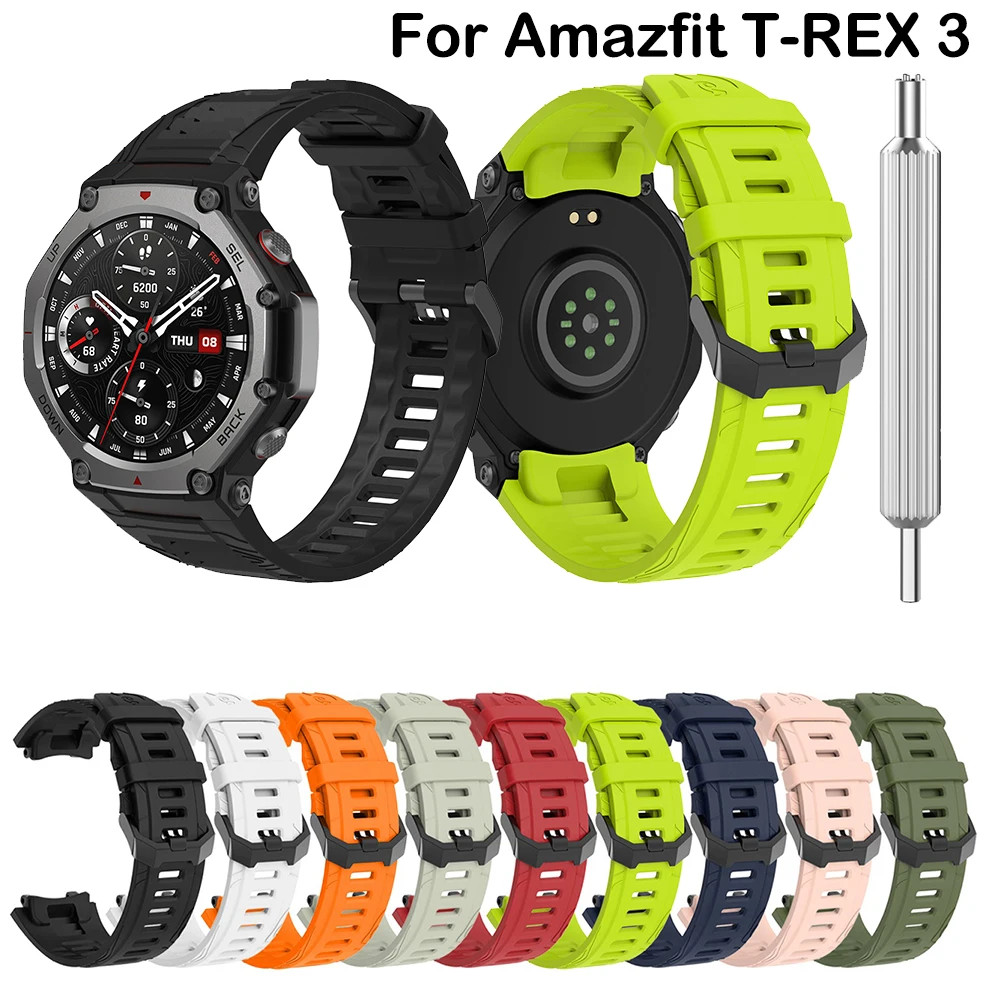 Pulseira De Relógio De Silicone Para Amazfit T-Rex 3 Smartwatch Inteligente Huami Substituição Original Ou E Filme