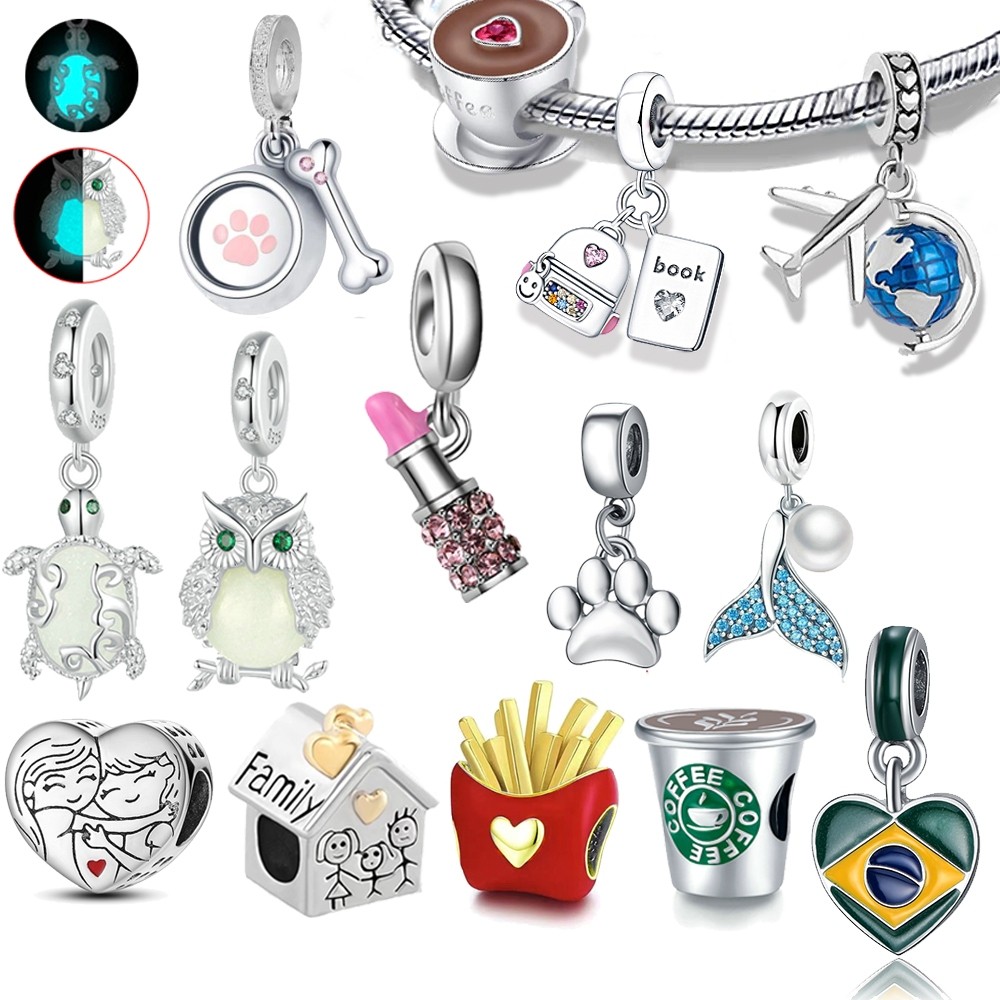 Berloque Pingente Prata 925 Charmes Charm Amuletos Dangle charms fit Pulseira Bracelete