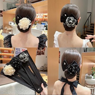 Grande Flor o preguiçoso cabelo tingimento ferramenta arco cabelo pin moda rabo de cavalo cabelo laço cabelo fita cabe em Oferta na Shopee