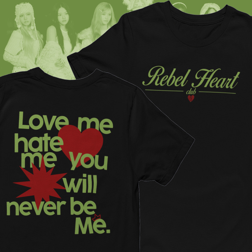 [Camiseta Premium em Algodão Puro]SISI Camiseta IVE  REBEL HEART CLUB - 100% ALGODÃO blusas femininas cropped verão
