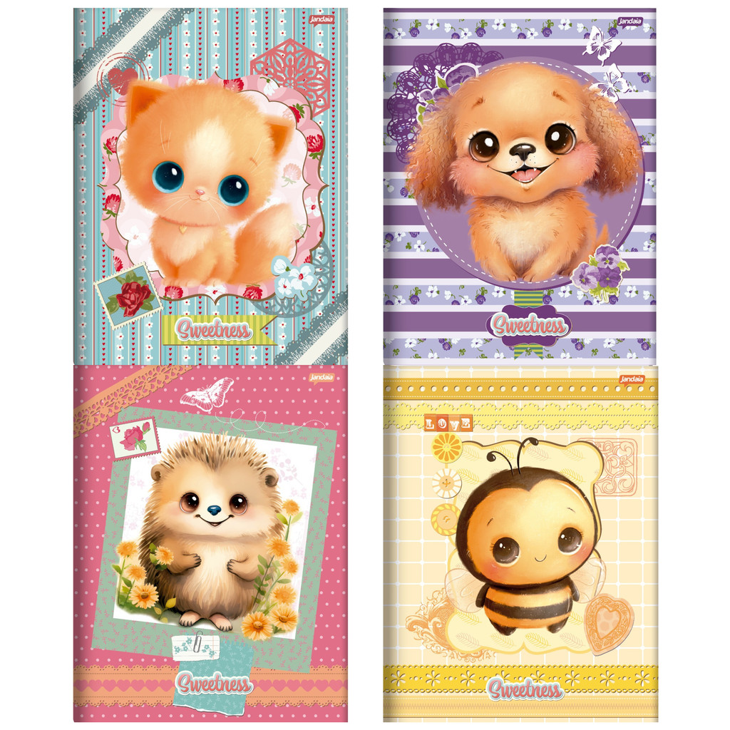 Caderno brochura capa dura 80f sweetness