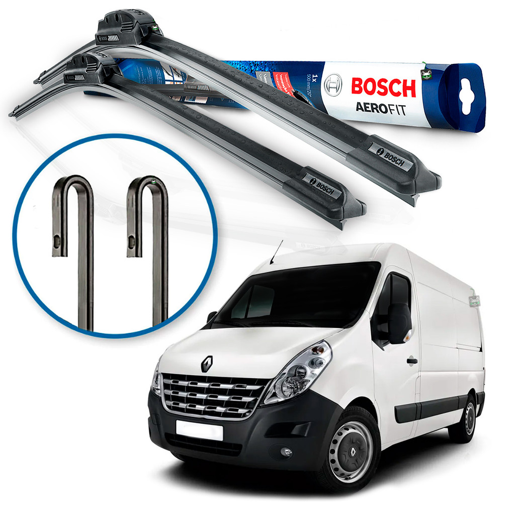 Par Palheta Limpador Parabrisa Bosch Renault Master 2014 15 16 17 18 19 20 2021 2022 2023 2024 2025 - Spare Parts and Accessories for Vehicles