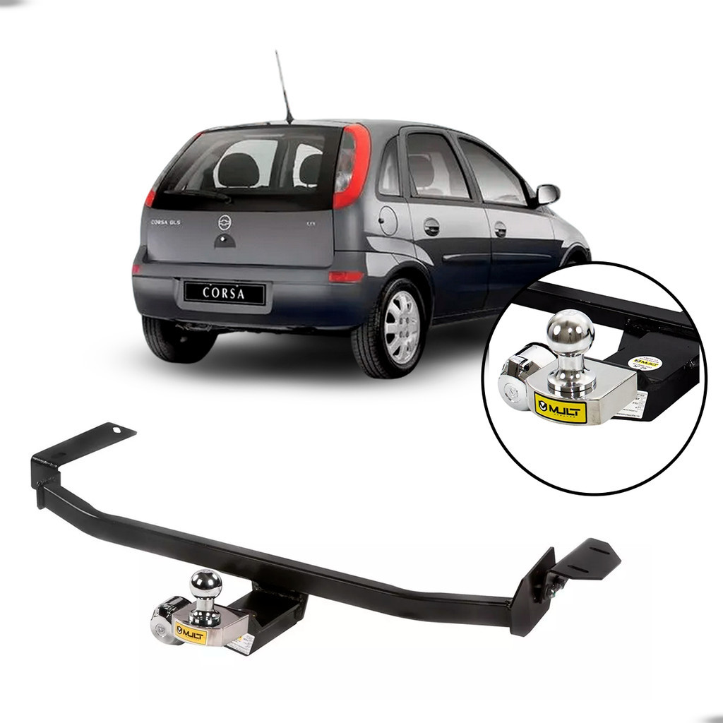 Engate Reboque Fixo Mult para Chevrolet Corsa Hatch Joy Maxx Premium 2002-2014 Proteção Traseira com Segurança Garantida