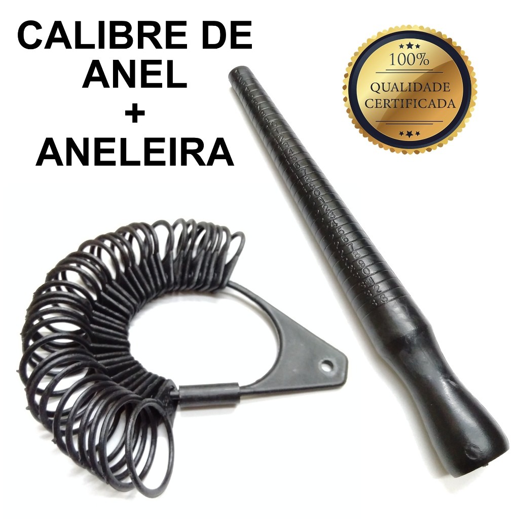 Calibre De Anel Bastão Pau De Medir + Aneleira De Dedos Aro Calibre ourives em Oferta na Shopee